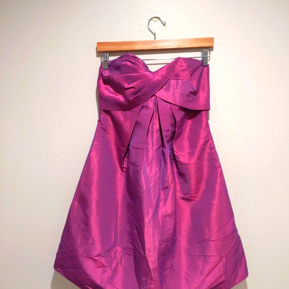 Dusk Collection by Sheila Yen Purple Iridescent Strapless Dress.